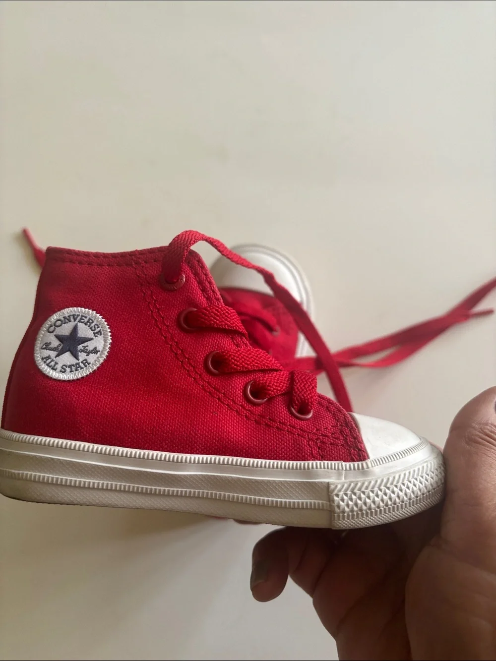 Converse High Top Canvas Sneakers - Red & White